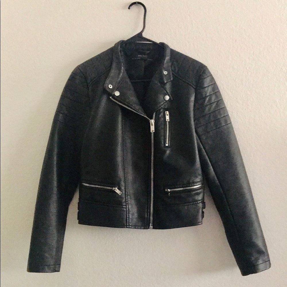 Leather Biker Jacket - Picture 1 of 6